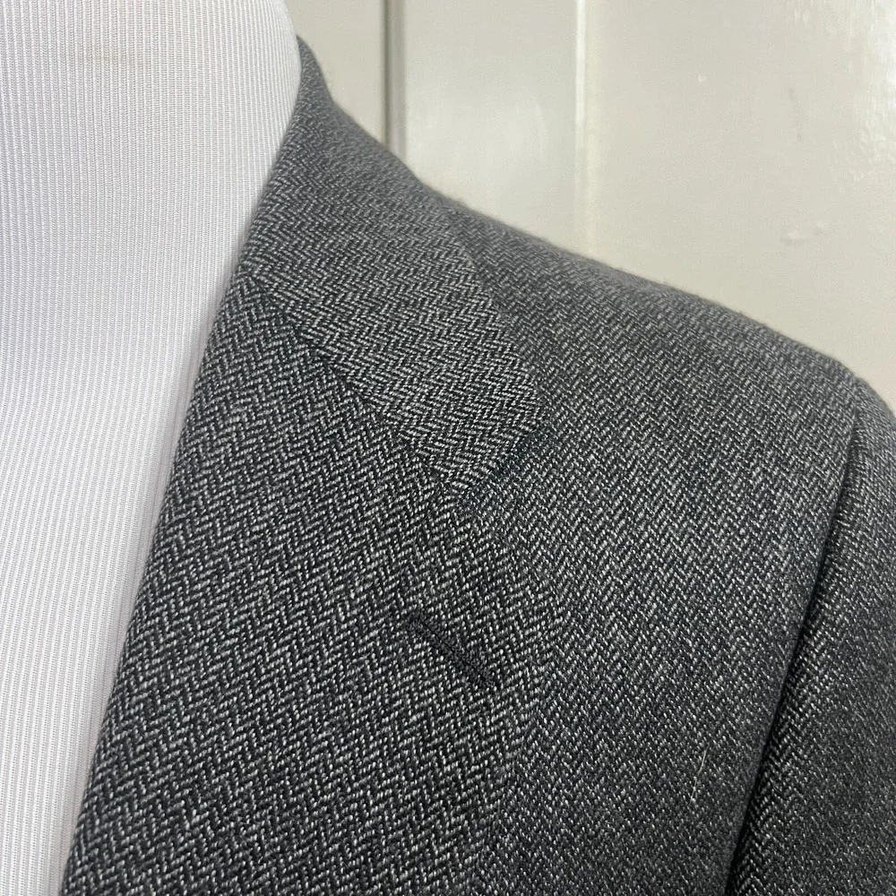 Vintage Ralph Lauren Chaps Herringbone Tweed‎ Blazer Mens 42 Woven in Canada